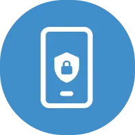 耳と音波を表す青いアイコン。